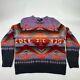 Vintage Polo Ralph Lauren Sweater Mens Xl Hand Knit Aztec 100% Wool Colorful
