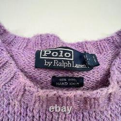 Vintage Polo Ralph Lauren Sweater Mens XL Hand Knit Aztec 100% Wool Colorful