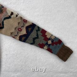 Vintage Polo Ralph Lauren Sweater Mens XL Wool Cowboy Western Knit Kanye West