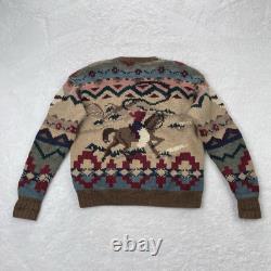 Vintage Polo Ralph Lauren Sweater Mens XL Wool Cowboy Western Knit Kanye West