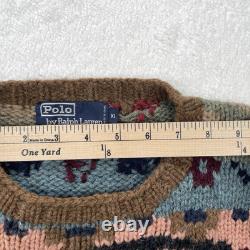 Vintage Polo Ralph Lauren Sweater Mens XL Wool Cowboy Western Knit Kanye West