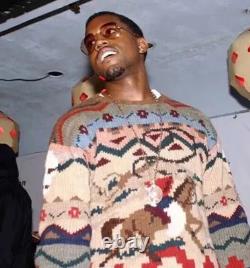 Vintage Polo Ralph Lauren Sweater Mens XL Wool Cowboy Western Knit Kanye West