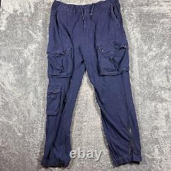 Vintage Polo Ralph Lauren Sweatpants Mens XL Paratrooper Cargo Joggers Navy Blue