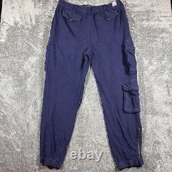 Vintage Polo Ralph Lauren Sweatpants Mens XL Paratrooper Cargo Joggers Navy Blue