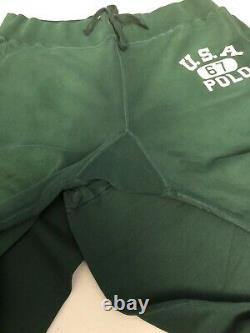 Vintage Polo Ralph Lauren Sweatpants Varsity Graphic Green 2XL XXL From 2012