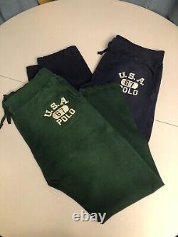 Vintage Polo Ralph Lauren Sweatpants Varsity Graphic Green 2XL XXL From 2012