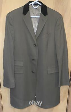 Vintage Polo Ralph Lauren Tan 3 Button Wool PeaCoat 44R Made in Italy EUC
