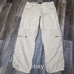 Vintage Polo Ralph Lauren Tan Paratrooper Cargo Pants 34x32 Discolored Spots