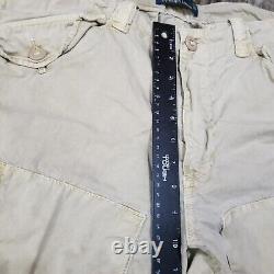 Vintage Polo Ralph Lauren Tan Paratrooper Cargo Pants 34x32 Discolored Spots