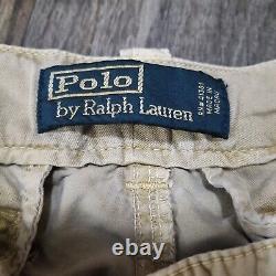 Vintage Polo Ralph Lauren Tan Paratrooper Cargo Pants 34x32 Discolored Spots