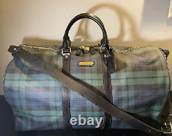 Vintage Polo Ralph Lauren Tartan Blackwatch Duffle Weekender Travel Bag Luggage