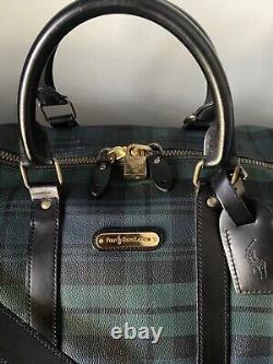 Vintage Polo Ralph Lauren Tartan Blackwatch Duffle Weekender Travel Bag Luggage