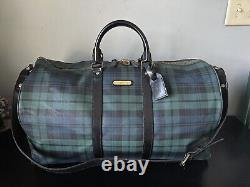 Vintage Polo Ralph Lauren Tartan Blackwatch Duffle Weekender Travel Bag Luggage