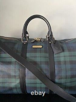 Vintage Polo Ralph Lauren Tartan Blackwatch Duffle Weekender Travel Bag Luggage