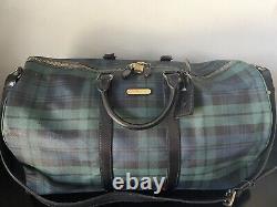 Vintage Polo Ralph Lauren Tartan Blackwatch Duffle Weekender Travel Bag Luggage