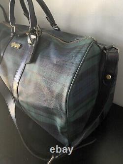 Vintage Polo Ralph Lauren Tartan Blackwatch Duffle Weekender Travel Bag Luggage