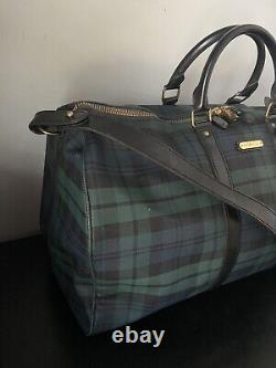 Vintage Polo Ralph Lauren Tartan Blackwatch Duffle Weekender Travel Bag Luggage