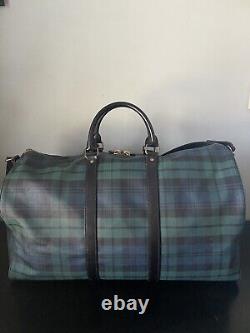 Vintage Polo Ralph Lauren Tartan Blackwatch Duffle Weekender Travel Bag Luggage