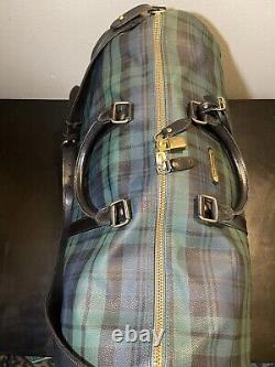 Vintage Polo Ralph Lauren Tartan Blackwatch Duffle Weekender Travel Bag Luggage