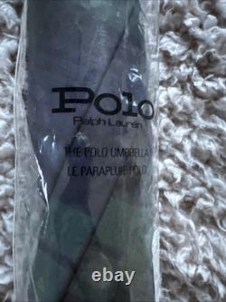 Vintage Polo Ralph Lauren Tartan Plaid Blue Green Doorman Hook Umbrella NEW NOS
