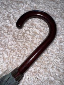 Vintage Polo Ralph Lauren Tartan Plaid Blue Green Doorman Hook Umbrella NEW NOS