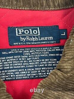 Vintage Polo Ralph Lauren Tartan Plaid Waxed Quilted Field Jacket Large USA