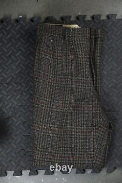 Vintage Polo Ralph Lauren Thick Wool Tweed Herringbone Pleated Pants 32