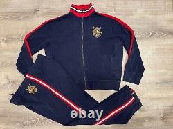 Vintage Polo Ralph Lauren Track Suit Men's XL Blue 2-Piece Jacket & Pants Cotton