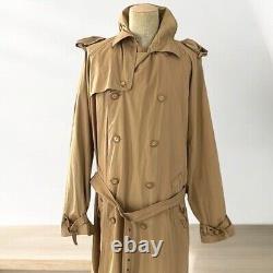 Vintage Polo Ralph Lauren Trench Coat Men XL Tan Khaki Belt Military