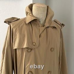 Vintage Polo Ralph Lauren Trench Coat Men XL Tan Khaki Belt Military