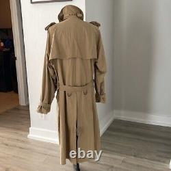 Vintage Polo Ralph Lauren Trench Coat Men XL Tan Khaki Belt Military