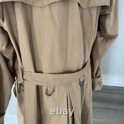 Vintage Polo Ralph Lauren Trench Coat Men XL Tan Khaki Belt Military