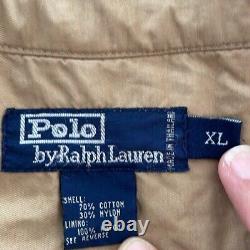 Vintage Polo Ralph Lauren Trench Coat Men XL Tan Khaki Belt Military