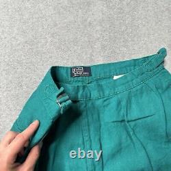 Vintage Polo Ralph Lauren Trousers Mens 34x32 Linen Buckle Back Made in USA 80s