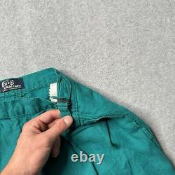 Vintage Polo Ralph Lauren Trousers Mens 34x32 Linen Buckle Back Made in USA 80s