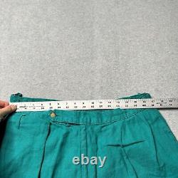 Vintage Polo Ralph Lauren Trousers Mens 34x32 Linen Buckle Back Made in USA 80s