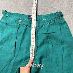 Vintage Polo Ralph Lauren Trousers Mens 34x32 Linen Buckle Back Made in USA 80s