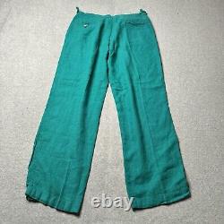 Vintage Polo Ralph Lauren Trousers Mens 34x32 Linen Buckle Back Made in USA 80s