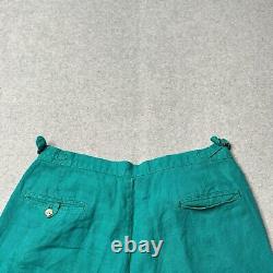 Vintage Polo Ralph Lauren Trousers Mens 34x32 Linen Buckle Back Made in USA 80s