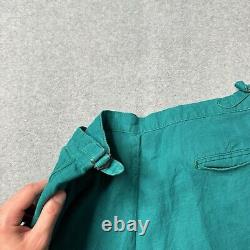 Vintage Polo Ralph Lauren Trousers Mens 34x32 Linen Buckle Back Made in USA 80s