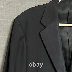 Vintage Polo Ralph Lauren Tuxedo 42L 36x34 Italy Black Virgin Wool Suit Luxury
