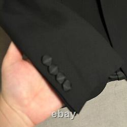 Vintage Polo Ralph Lauren Tuxedo 42L 36x34 Italy Black Virgin Wool Suit Luxury