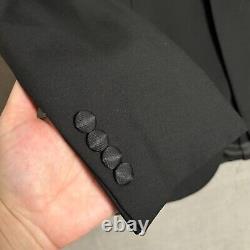 Vintage Polo Ralph Lauren Tuxedo 42L 36x34 Italy Black Virgin Wool Suit Luxury