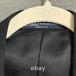 Vintage Polo Ralph Lauren Tuxedo 42L 36x34 Italy Black Virgin Wool Suit Luxury