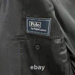 Vintage Polo Ralph Lauren Tuxedo 42L 36x34 Italy Black Virgin Wool Suit Luxury