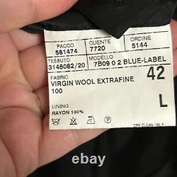 Vintage Polo Ralph Lauren Tuxedo 42L 36x34 Italy Black Virgin Wool Suit Luxury
