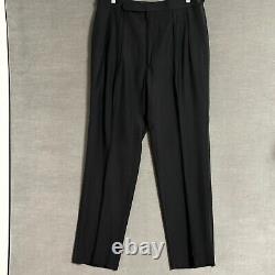 Vintage Polo Ralph Lauren Tuxedo 42L 36x34 Italy Black Virgin Wool Suit Luxury