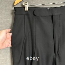 Vintage Polo Ralph Lauren Tuxedo 42L 36x34 Italy Black Virgin Wool Suit Luxury