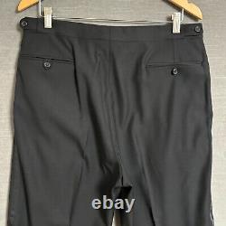 Vintage Polo Ralph Lauren Tuxedo 42L 36x34 Italy Black Virgin Wool Suit Luxury