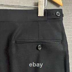 Vintage Polo Ralph Lauren Tuxedo 42L 36x34 Italy Black Virgin Wool Suit Luxury